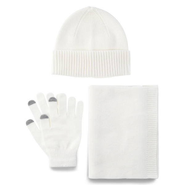 Time And Tru Women’s 3-Piece Beanie Hat, Gloves And Scarf Sets