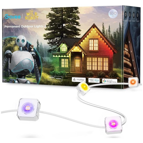 Govee Permanent Outdoor Lights 2 100ft RGBIC Lights W/72 LED Lights