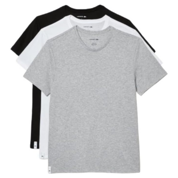 Lacoste Men’s 100% Cotton Regular Fit Crew Neck T-Shirts (3-Pack)