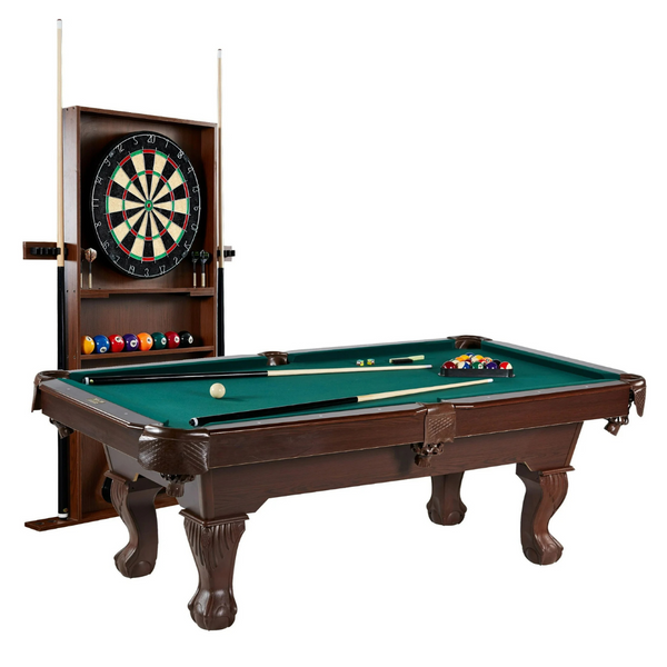 Barrington 7.5 Ft Pool Table, Billiard Cue Rack, Dartboard Set