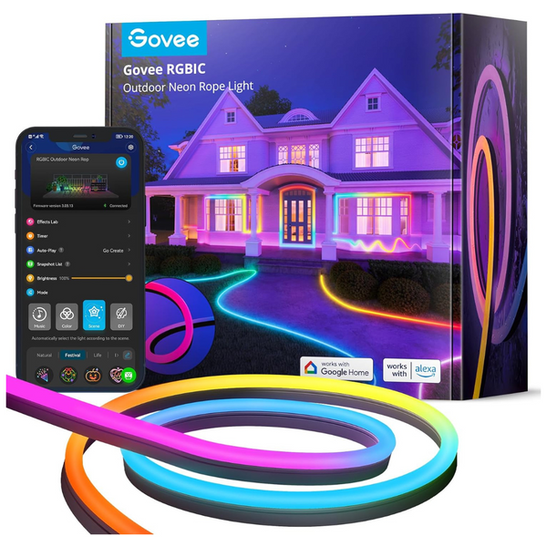 Govee 32.8Ft RGBIC IP67 Waterproof Neon Lights With 64+ Scenes