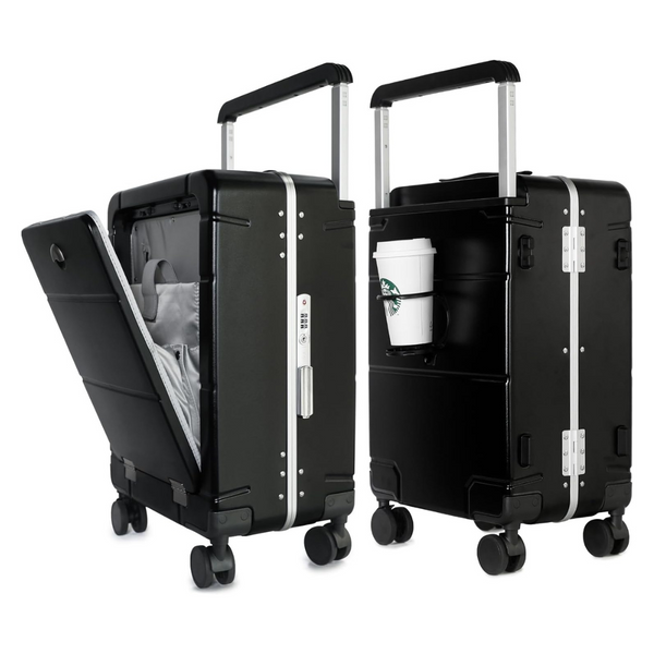 LAZEYARD 20" Carry On Luggage With Cup Holder And Type-C USB Port