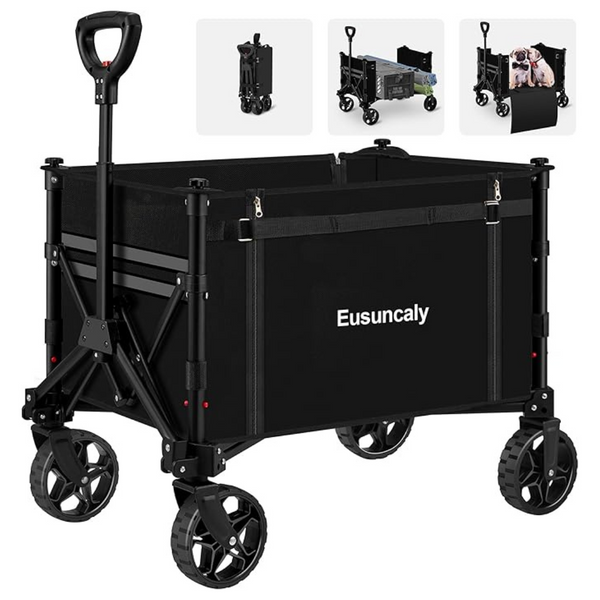 Outdoor Collapsible Utility Wagon Cart With Wheels (4 Colors)