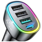 2-Pack 45W 4 Ports PD3.0 & QC3.0 30W Super Fast USB-C & USB-A Car Charger
