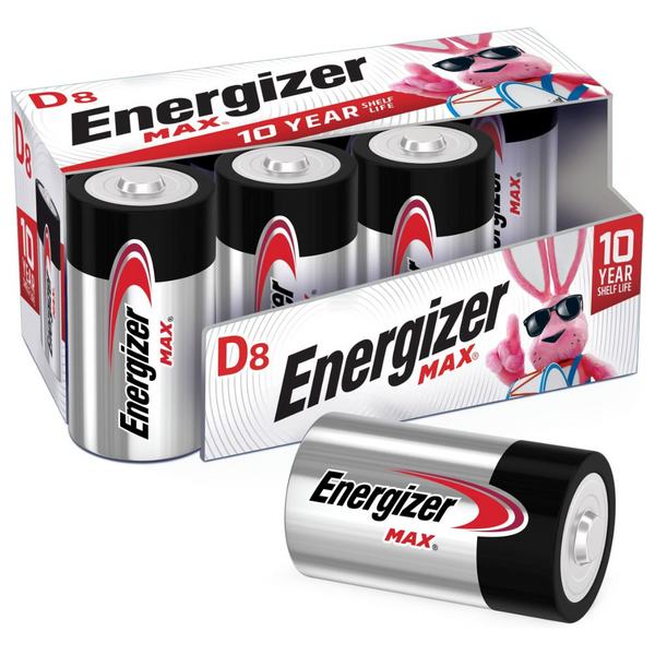 Energizer Premium Alkaline Max D Batteries (8 Count)