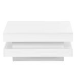 Minimalist Design 31.5" White Square Wood High Gloss Coffee Table