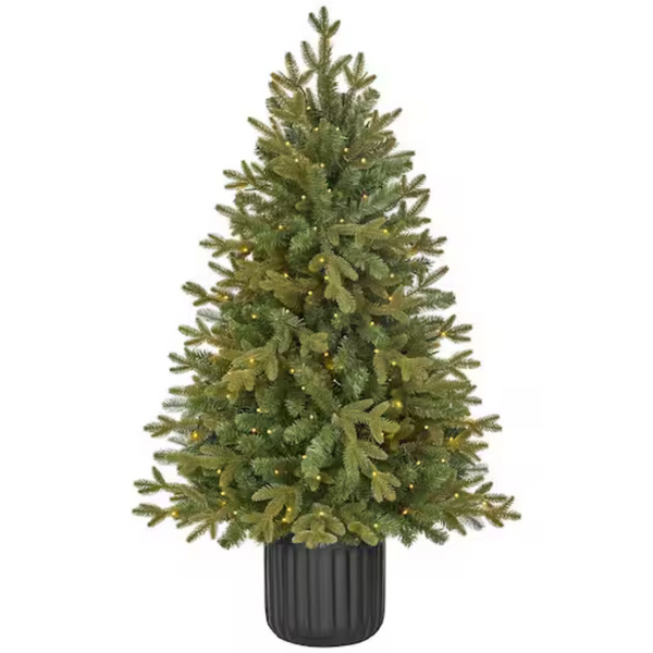 Home Accents Holiday 4ft LED Potted Spruce Artificial Christmas Tree