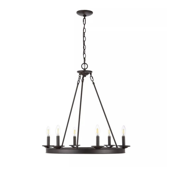 Safavieh CHA4015A Joris Oil-Rubbed Bronze 6-Light Candle [Open Box]