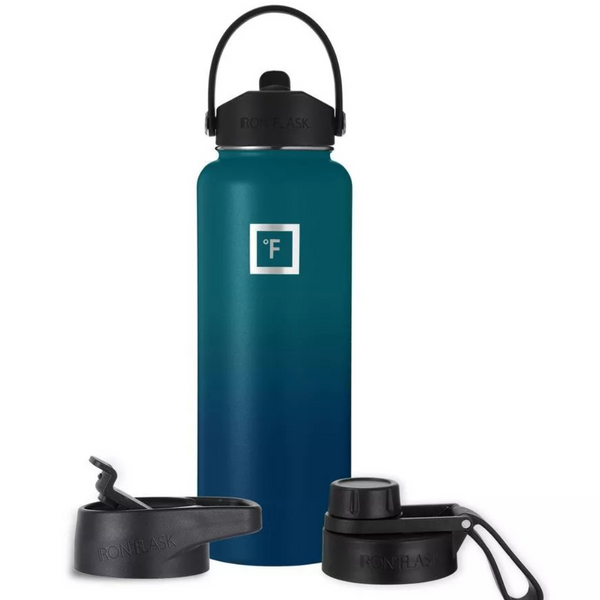 40oz Iron Flask Stainless Steel Insulated Water Bottle (Blue)