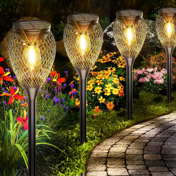 4-Pack IP65 Waterproof Solar Powered Pathway Lights