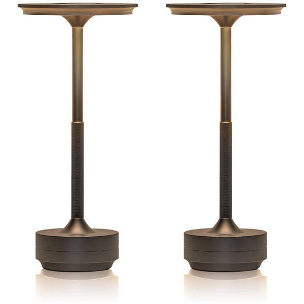 2-Pack Cordless Warm Light Table Lamp with 3 Color Dimming