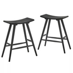 Set of 2 Inspire Q Zayd Solid Wood Counter Height Barstools [Open Box]