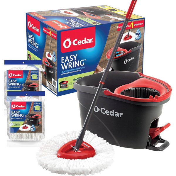 O-Cedar EasyWring Microfiber Spin Mop & Bucket Floor Cleaning System