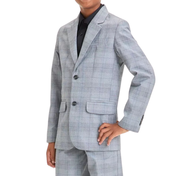 Cat & Jack Boys' Plaid Suit Jacket (Dark Gray)