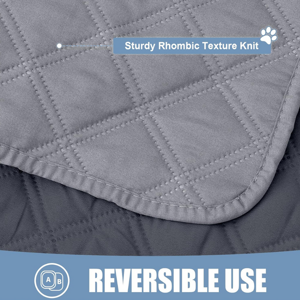 30" x 70" Smiry Waterproof Sofa Cover & Blanket for Dogs (Grey/Dark Grey)