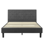 Zinus Queen Size Upholstered Diamond Stitched Platform Bed