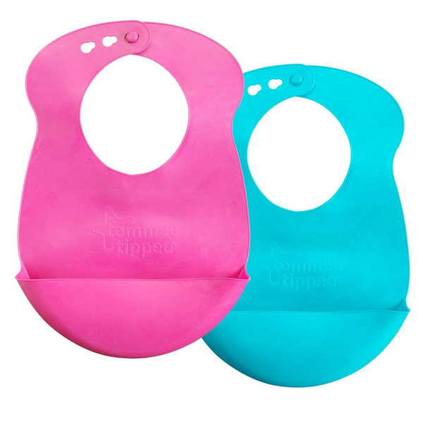 Tommee Tippee Easi-Roll Baby Bibs With Crumb & Drip Catcher (2 Count)