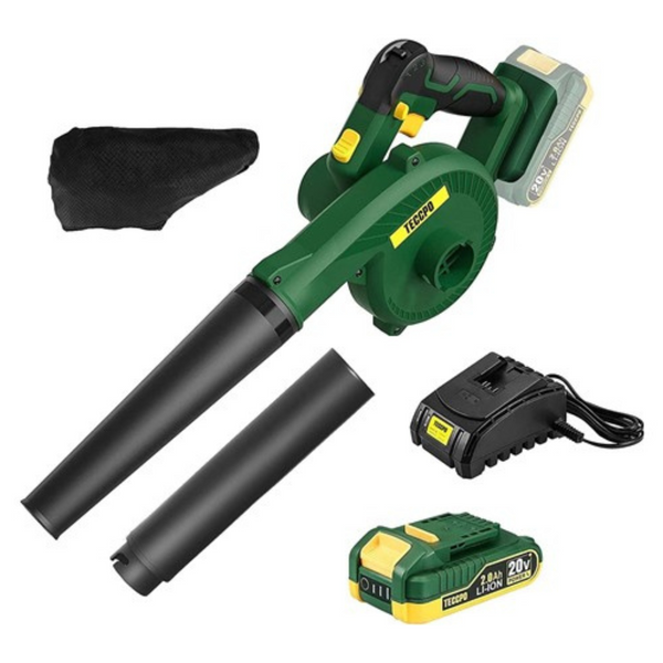 Teccpo 20V 2.0Ah Cordless 3-Speed Blower W/ Battery & Charger