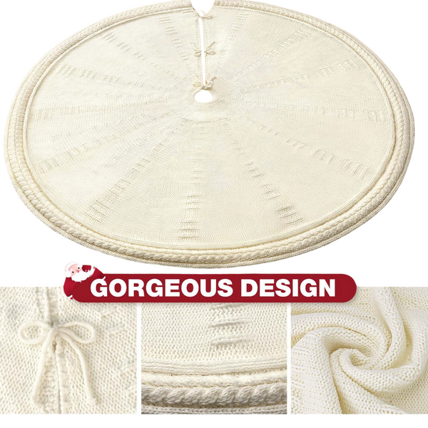 Ayieyill Christmas 48" White Tree Skirt Decoration