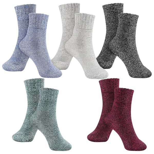 5-Pairs Women's Cotton Soft Crew Cozy Fuzzy Winter Warm Socks