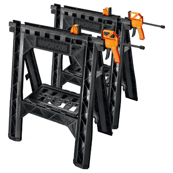 Worx WX065 Clamping Sawhorses With Bar Clamps