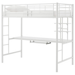 Walker Edison Timothee Urban Industrial Metal Double Over Computer Desk Bunk Bed