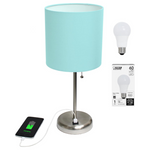 Simple Designs Brushed Steel Stick Table Desk Lamp