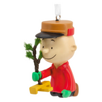 Hallmark Peanuts Charlie Brown Kneeling With Tree Christmas Ornament