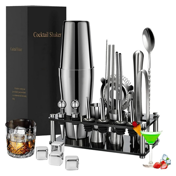 Vemingo 20-Piece Stainless Steel Cocktail Shaker Set