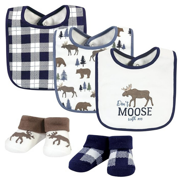 Hudson Baby Unisex Baby Cotton Bib And Sock Set