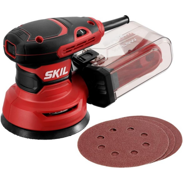SKIL 5" Random Orbital Sander with Cyclonic Dust Box & 3pc Sanding Sheet