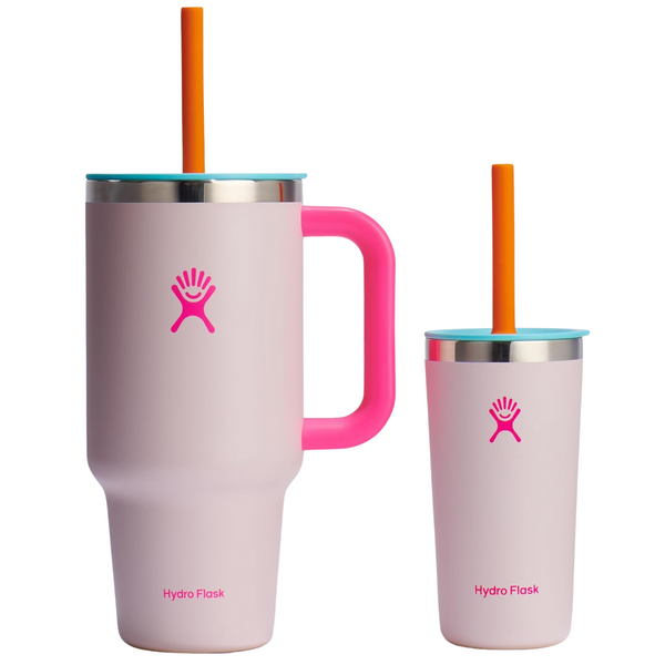 Set Of 2 Hydro Flask Stainless Steel Insulated Travel Tumbler With Lid & Straw