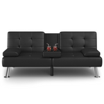 Homall Futon Faux Leather Modern Convertible Folding Recliner Couch