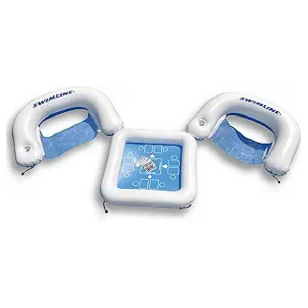 Swimline Inflatable Game Station Set W/ Waterproof Playing Cards