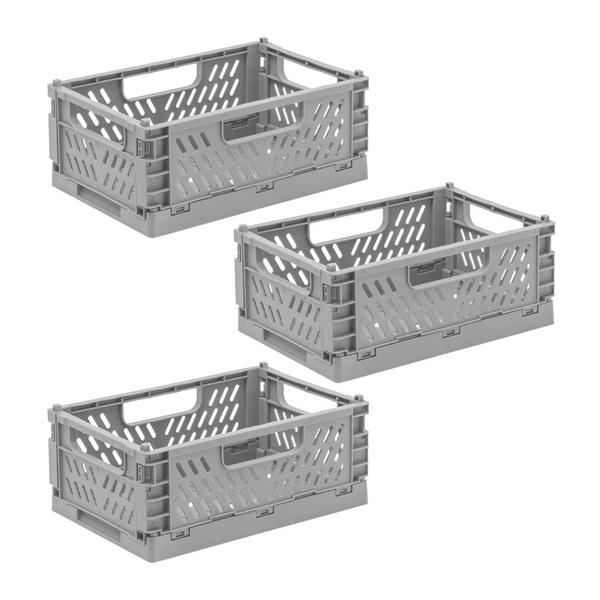 3-Pack EZDO Small Collapsible Storage Crates