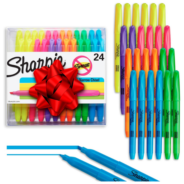 24-Count Sharpie Pocket Highlighters, Chisel Tip Highlighter Marker Set
