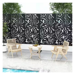 Lirago 75 in. x 48 in. Black Modern Metal Outdoor Privacy Screen Fence