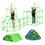 132-Piece Indoor Play Fort Building Kit With Connecting Sticks & Balls