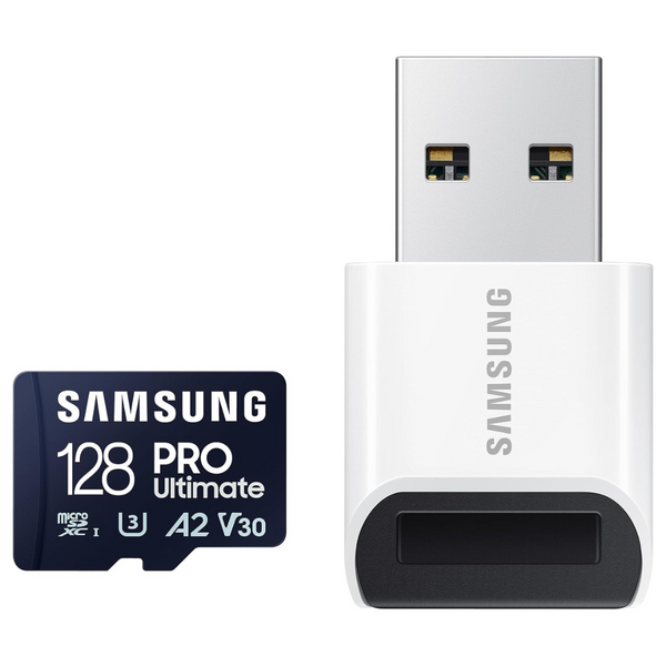 SAMSUNG PRO Ultimate 128GB microSDXC Card With Card Reader