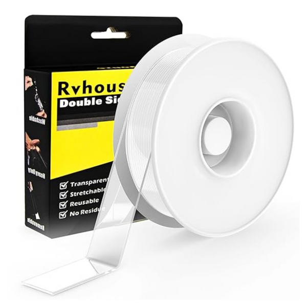 Rvhouse Transparent Removable Tough Sticky Adhesive Double Sided Tape