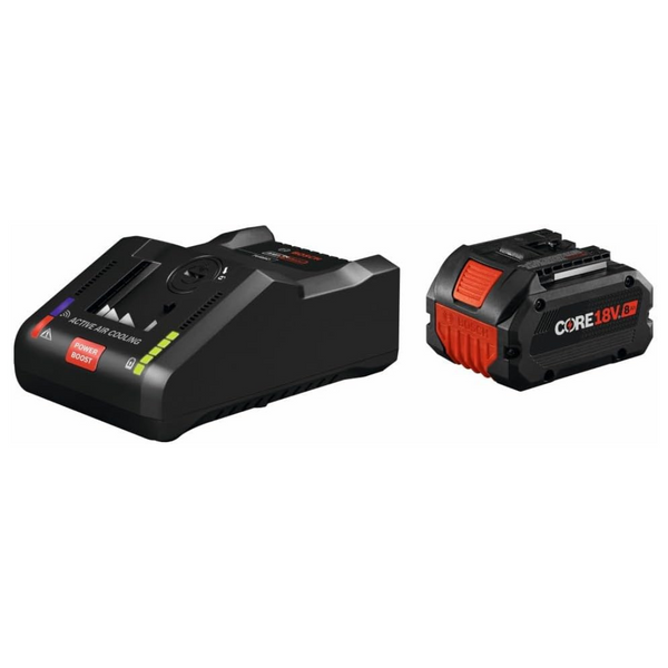 Bosch 18V Starter Kit With CORE18V 8 Ah Battery And 18V 16 Amp Battery Charger + Bosch Profactor 18-Volt 7-1/4-In Brushless Cordless Circular Saw
