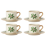 Set Of 4 Lenox Holiday Espresso Cup & Saucer (White)