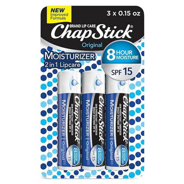 3-Count ChapStick SPF 15 Lip Moisturizer And Skin Protectant