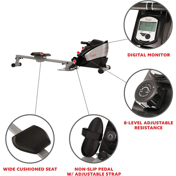 Sunny Health & Fitness Dual Function Magnetic Rowing Machine