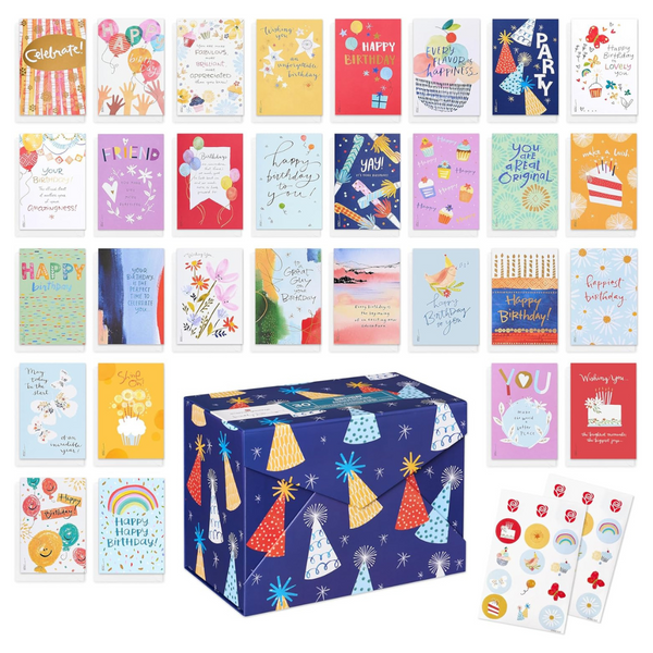 30-Count American Greetings Birthday Card Assortment Box W/ Envelopes