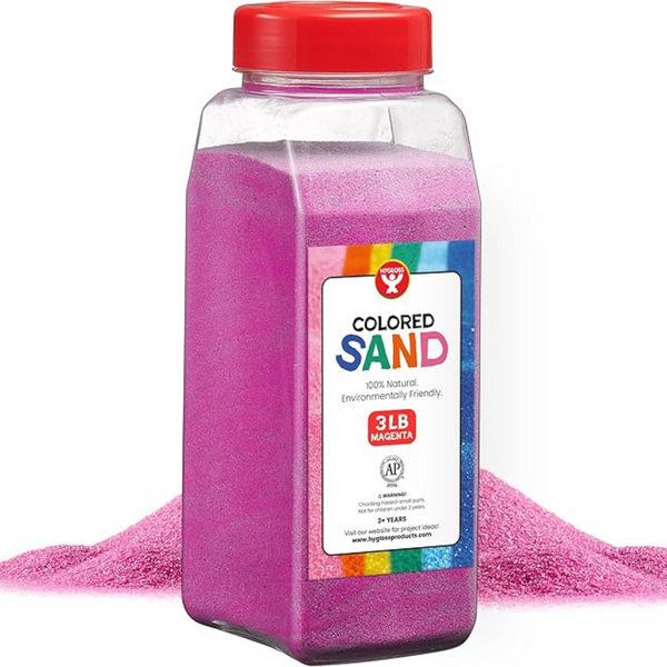 Hygloss Assorted Colorful Craft Art Bucket O' Play Sand, 3 lb