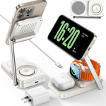 Lisen 3-in-1 Magnetic Wireless Charging Station with 20W Wall Adapter