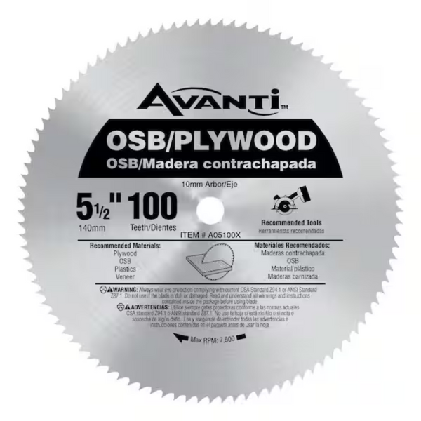 Avanti 5-1/2" x 100-Tooth OSB/Plywood Circular Saw Blade