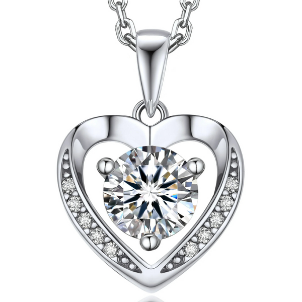 Momentwish 1 Carat Moissanite Womens Pendant Necklace