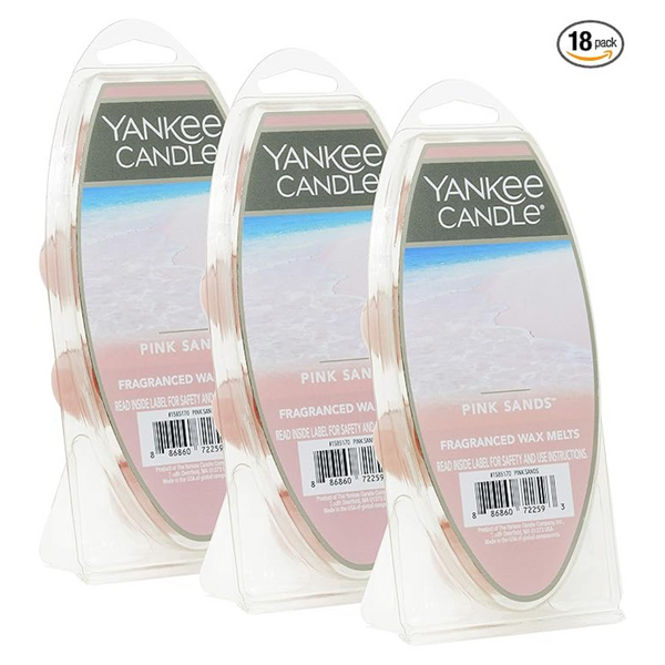18-Count (3x6-ct) Yankee Candle 18" Pink Sands Wax Melts For Candle Making